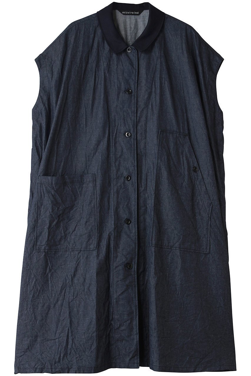 【ミズイロ インド/mizuiro ind】のwide denim shirt OP ワンピース インテリア・キッズ・メンズ・レディースファッション・服の通販 founy(ファウニー) 　ファッション　Fashion　レディースファッション　Fashion for Women　ワンピース　Dresses　チュニック　Tunic Tops & Dresses　チュニック　Tunic, Long Top　デニム　Denim, Jeans Material　トレンド　Trend, Trending Now　ポケット　Pocket, Pocket Detail　ロング　Long, Long-Length　ワッシャー　Washer, Crinkled Finish　新作・新入荷　New Arrivals / New In　navy|ID: prp329100004985314 ipo3291000000037343587