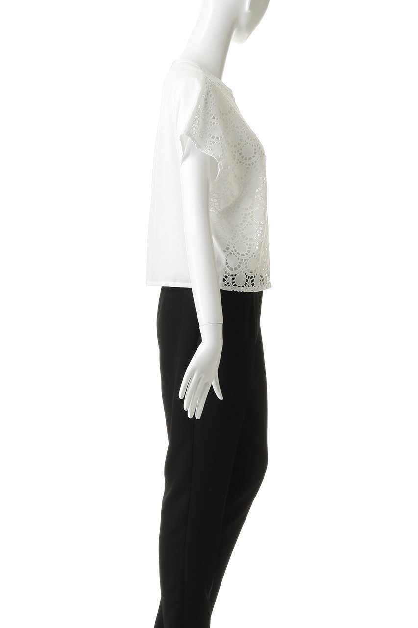 【ミズイロ インド/mizuiro ind】のlace combi crew neck shirt シャツ 大人の最旬トレンドファッション＆コーディネート founy(ファウニー) 　ファッション　Fashion　レディースファッション　Fashion for Women　トップス・カットソー　Cut & Sew Tops　シャツ・ブラウス・オフィスカジュアル　Elegant Blouses & Button-Ups　ショート　Short, Short Length　スマート　Smart, Elegant　スリーブ　Sleeve, Long Sleeve / Short Sleeve　フロント　Front, Front Design　ボトム　Bottoms, Lower Wear　レース　Lace, Lace Fabric　新作・新入荷　New Arrivals / New In　無地　Plain, Solid Color　other-3|ID: prp329100004985315 ipo3291000000037343595
