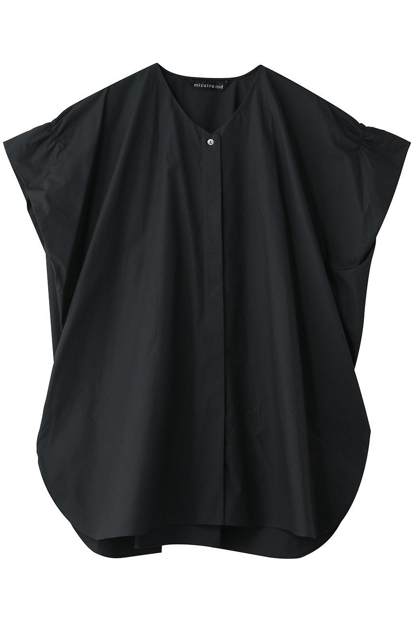 【ミズイロ インド/mizuiro ind】のV neck wide tunic shirt シャツ インテリア・キッズ・メンズ・レディースファッション・服の通販 founy(ファウニー) 　ファッション　Fashion　レディースファッション　Fashion for Women　トップス・カットソー　Cut & Sew Tops　シャツ・ブラウス・オフィスカジュアル　Elegant Blouses & Button-Ups　ギャザー　Gathered, Ruffled　ショート　Short, Short Length　シンプル　Simple, Minimal　スリーブ　Sleeve, Long Sleeve / Short Sleeve　新作・新入荷　New Arrivals / New In　navy|ID: prp329100004985317 ipo3291000000037343609