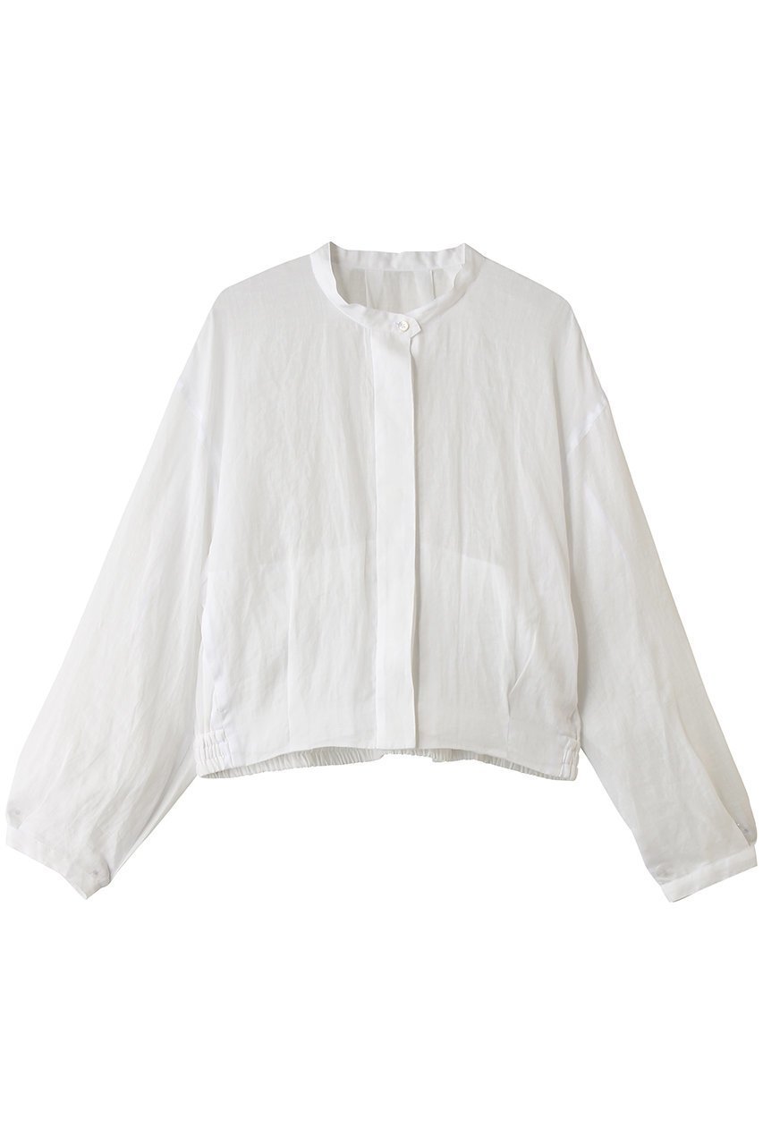 【プレインピープル/PLAIN PEOPLE】のラミーバンドカラークロップドブルゾン インテリア・キッズ・メンズ・レディースファッション・服の通販 founy(ファウニー) 　ファッション　Fashion　レディースファッション　Fashion for Women　アウター　Coat / Outerwear Collection　レディースジャケット・軽アウター　Jackets　ブルゾンジャケット・スポーティアウター　Blouson Jackets　クロップド　Cropped, Short Length　シャーリング　Shirring, Ruched　シンプル　Simple, Minimal　ジャケット　Jacket, Outerwear　トレンド　Trend, Trending Now　バルーン　Balloon, Balloon Silhouette　ブルゾン　Blouson, Bomber Jacket　夏　Summer　新作・新入荷　New Arrivals / New In　ホワイト|ID: prp329100004985323 ipo3291000000037343655