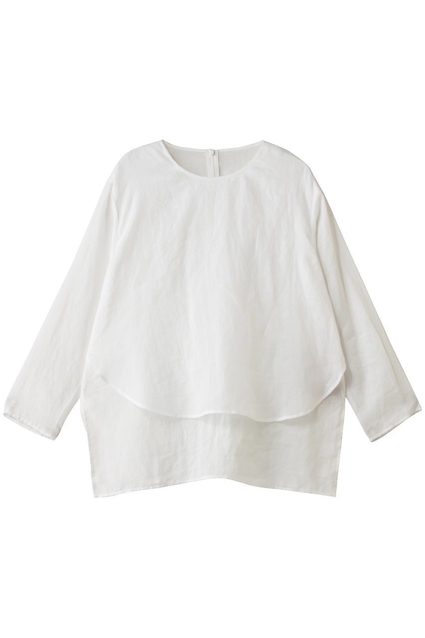 【プレインピープル/PLAIN PEOPLE】のラミークルーネックプルオーバー インテリア・キッズ・メンズ・レディースファッション・服の通販 founy(ファウニー) 　ファッション　Fashion　レディースファッション　Fashion for Women　トップス・カットソー　Cut & Sew Tops　シャツ・ブラウス・オフィスカジュアル　Elegant Blouses & Button-Ups　カジュアルプルオーバー・ニットトップス　Pullovers & Knit Tops / Casual Pullovers　スリーブ　Sleeve, Long Sleeve / Short Sleeve　フロント　Front, Front Design　ロング　Long, Long-Length　新作・新入荷　New Arrivals / New In　ホワイト|ID: prp329100004985325 ipo3291000000037343675
