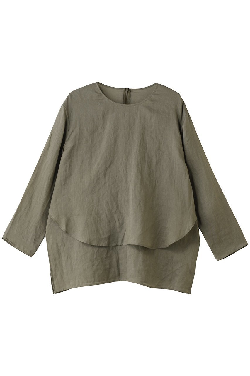 【プレインピープル/PLAIN PEOPLE】のラミークルーネックプルオーバー インテリア・キッズ・メンズ・レディースファッション・服の通販 founy(ファウニー) 　ファッション　Fashion　レディースファッション　Fashion for Women　トップス・カットソー　Cut & Sew Tops　シャツ・ブラウス・オフィスカジュアル　Elegant Blouses & Button-Ups　カジュアルプルオーバー・ニットトップス　Pullovers & Knit Tops / Casual Pullovers　スリーブ　Sleeve, Long Sleeve / Short Sleeve　フロント　Front, Front Design　ロング　Long, Long-Length　新作・新入荷　New Arrivals / New In　ダークカーキ|ID: prp329100004985325 ipo3291000000037343676