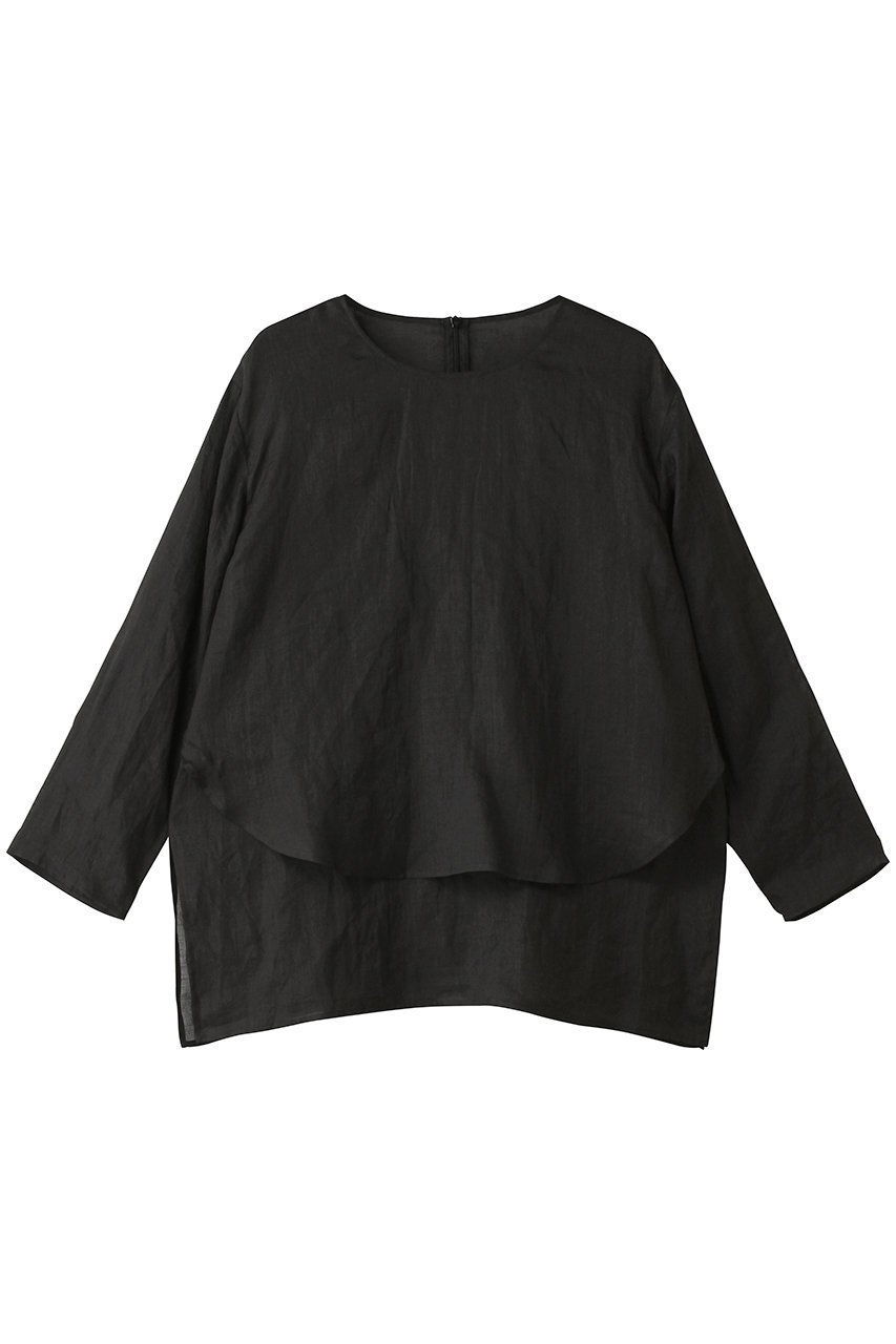 【プレインピープル/PLAIN PEOPLE】のラミークルーネックプルオーバー インテリア・キッズ・メンズ・レディースファッション・服の通販 founy(ファウニー) 　ファッション　Fashion　レディースファッション　Fashion for Women　トップス・カットソー　Cut & Sew Tops　シャツ・ブラウス・オフィスカジュアル　Elegant Blouses & Button-Ups　カジュアルプルオーバー・ニットトップス　Pullovers & Knit Tops / Casual Pullovers　スリーブ　Sleeve, Long Sleeve / Short Sleeve　フロント　Front, Front Design　ロング　Long, Long-Length　新作・新入荷　New Arrivals / New In　ブラック|ID: prp329100004985325 ipo3291000000037343677