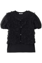 【クラネ/CLANE】のTULLE VEST LAYERED TOPS 大人の最旬トレンドファッション＆コーディネート founy(ファウニー) ファッション Fashion レディースファッション Fashion for Women アウター Coat / Outerwear Collection トップス・カットソー Cut & Sew Tops シャツ・ブラウス・オフィスカジュアル Elegant Blouses & Button-Ups ロングTシャツ・Tシャツ Longline T-Shirts & Tees ベスト&ジレ / 重ね着スタイル Vests & Gilets カットソー・ベーシックTシャツ Cut-and-Sewn Tops / Stretch Tees & Basics シャーリング Shirring, Ruched ショート Short, Short Length シンプル Simple, Minimal スリーブ Sleeve, Long Sleeve / Short Sleeve チュール Tulip, Tulip Motif バランス Balance, Style Balance フィット Fit, Slim Fit ベスト Vest, Waistcoat ランダム Random, Irregular エレガント 上品 Elegant 新作・新入荷 New Arrivals / New In thumbnail BLACK|ID: prp329100004985343 ipo3291000000037343803