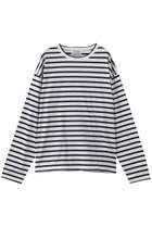 【プルミエ アロンディスモン/1er Arrondissement】の【INSCRIRE】別注コットンボーダーロングスリーブTシャツ 大人の最旬トレンドファッション＆コーディネート founy(ファウニー) ファッション Fashion レディースファッション Fashion for Women トップス・カットソー Cut & Sew Tops シャツ・ブラウス・オフィスカジュアル Elegant Blouses & Button-Ups ロングTシャツ・Tシャツ Longline T-Shirts & Tees カットソー・ベーシックTシャツ Cut-and-Sewn Tops / Stretch Tees & Basics ショルダー Shoulder, Shoulder Strap スリーブ Sleeve, Long Sleeve / Short Sleeve ドロップ Drop Shoulder, Dropped Style ボーダー Border, Stripe ロング Long, Long-Length 別注 Limited Edition, Custom Order 定番 Standard, Basic Item 新作・新入荷 New Arrivals / New In thumbnail ボーダー|ID: prp329100004985350 ipo3291000000037343851
