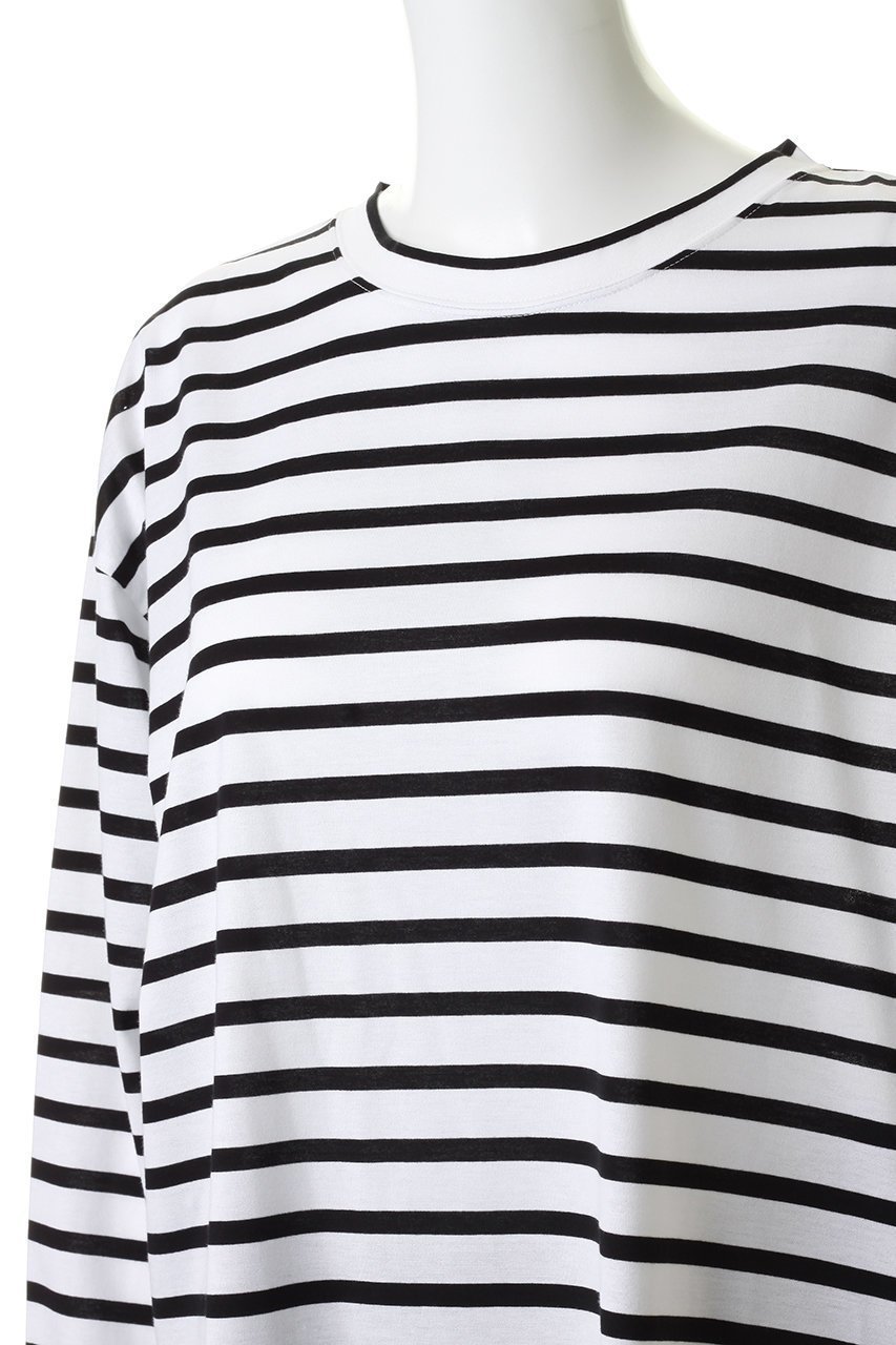 【プルミエ アロンディスモン/1er Arrondissement】の【INSCRIRE】別注コットンボーダーロングスリーブTシャツ 大人の最旬トレンドファッション＆コーディネート founy(ファウニー) 　ファッション　Fashion　レディースファッション　Fashion for Women　トップス・カットソー　Cut & Sew Tops　シャツ・ブラウス・オフィスカジュアル　Elegant Blouses & Button-Ups　ロングTシャツ・Tシャツ　Longline T-Shirts & Tees　カットソー・ベーシックTシャツ　Cut-and-Sewn Tops / Stretch Tees & Basics　ショルダー　Shoulder, Shoulder Strap　スリーブ　Sleeve, Long Sleeve / Short Sleeve　ドロップ　Drop Shoulder, Dropped Style　ボーダー　Border, Stripe　ロング　Long, Long-Length　別注　Limited Edition, Custom Order　定番　Standard, Basic Item　新作・新入荷　New Arrivals / New In　other-5|ID: prp329100004985350 ipo3291000000037343856