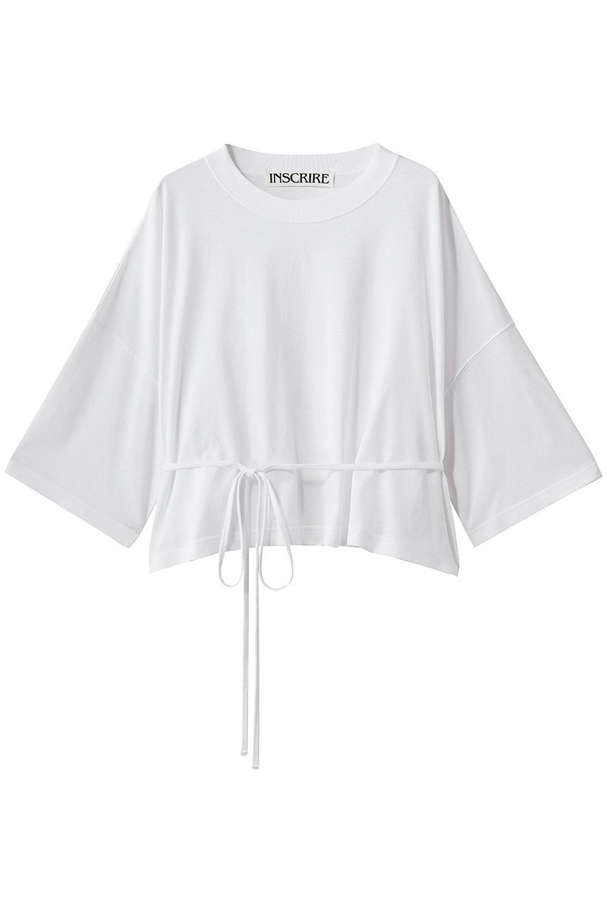 【プルミエ アロンディスモン/1er Arrondissement】の【INSCRIRE】別注エプロンTシャツ インテリア・キッズ・メンズ・レディースファッション・服の通販 founy(ファウニー) 　ファッション　Fashion　レディースファッション　Fashion for Women　トップス・カットソー　Cut & Sew Tops　シャツ・ブラウス・オフィスカジュアル　Elegant Blouses & Button-Ups　ロングTシャツ・Tシャツ　Longline T-Shirts & Tees　カットソー・ベーシックTシャツ　Cut-and-Sewn Tops / Stretch Tees & Basics　なめらか　Smooth, Silky Texture　シンプル　Simple, Minimal　スリーブ　Sleeve, Long Sleeve / Short Sleeve　フォルム　Silhouette, Form　ロング　Long, Long-Length　別注　Limited Edition, Custom Order　新作・新入荷　New Arrivals / New In　ホワイト|ID: prp329100004985351 ipo3291000000037343859