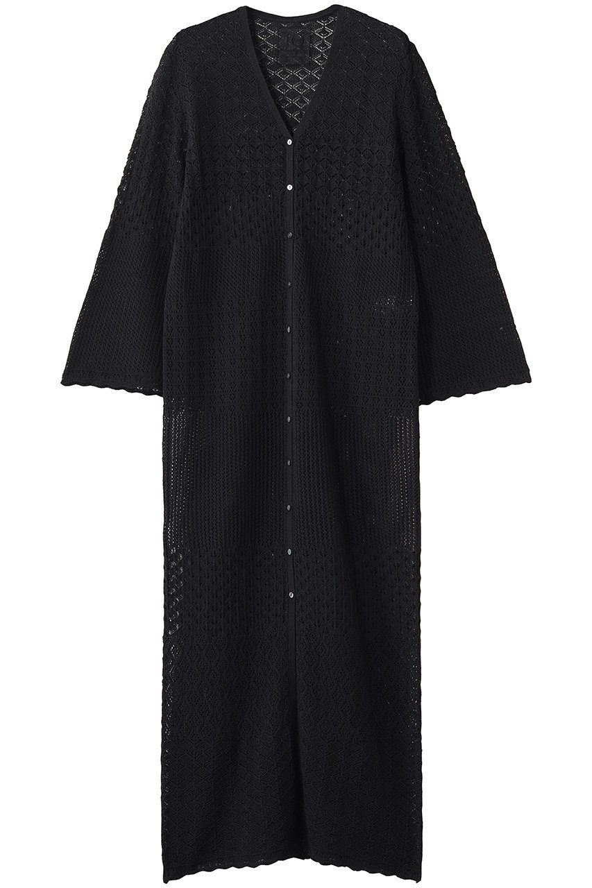 【プルミエ アロンディスモン/1er Arrondissement】のクロシェロングニットカーディガン インテリア・キッズ・メンズ・レディースファッション・服の通販 founy(ファウニー) 　ファッション　Fashion　レディースファッション　Fashion for Women　トップス・カットソー　Cut & Sew Tops　ニット　Knit Tops & Sweaters　カーディガン・羽織り　Layered Style Cardigans　カーディガン　Cardigan, Knitwear　ガウン　Gown, Robe　クロシェ　Crochet, Knitted Lace　デニム　Denim, Jeans Material　フェミニン　Feminine, Girly　レース　Lace, Lace Fabric　ロング　Long, Long-Length　エレガント 上品　Elegant　夏　Summer　新作・新入荷　New Arrivals / New In　ブラック|ID: prp329100004985359 ipo3291000000037343906