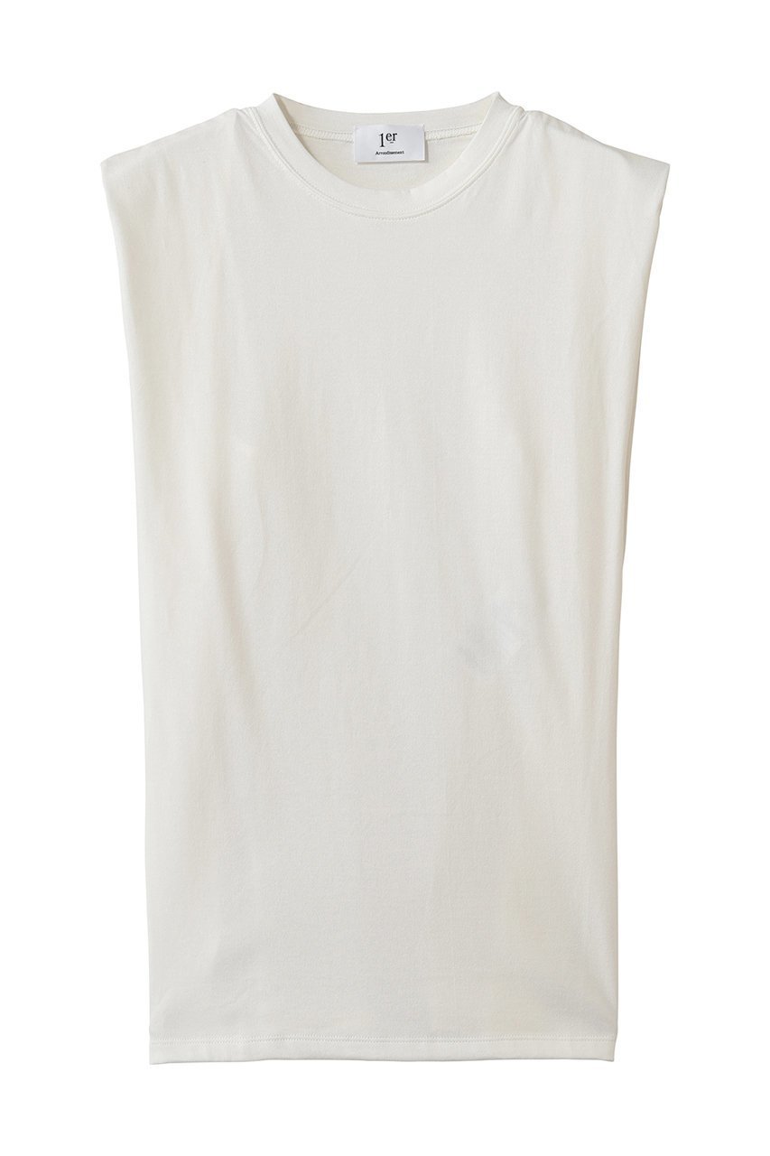 【プルミエ アロンディスモン/1er Arrondissement】のショルダータックノースリーブTシャツ 大人の最旬トレンドファッション＆コーディネート founy(ファウニー) 　ファッション　Fashion　レディースファッション　Fashion for Women　トップス・カットソー　Cut & Sew Tops　キャミソール&ノースリーブ　Camisoles & Sleeveless Tops　シャツ・ブラウス・オフィスカジュアル　Elegant Blouses & Button-Ups　ロングTシャツ・Tシャツ　Longline T-Shirts & Tees　カットソー・ベーシックTシャツ　Cut-and-Sewn Tops / Stretch Tees & Basics　キャミソール　Camisole, Spaghetti Strap Top　ショルダー　Shoulder, Shoulder Strap　センター　Center, Center Line　タンク　Tank Top, Sleeveless Top　デニム　Denim, Jeans Material　フレア　Flare, Flared　ボトム　Bottoms, Lower Wear　新作・新入荷　New Arrivals / New In　 other-1|ID: prp329100004985360 ipo3291000000037343915
