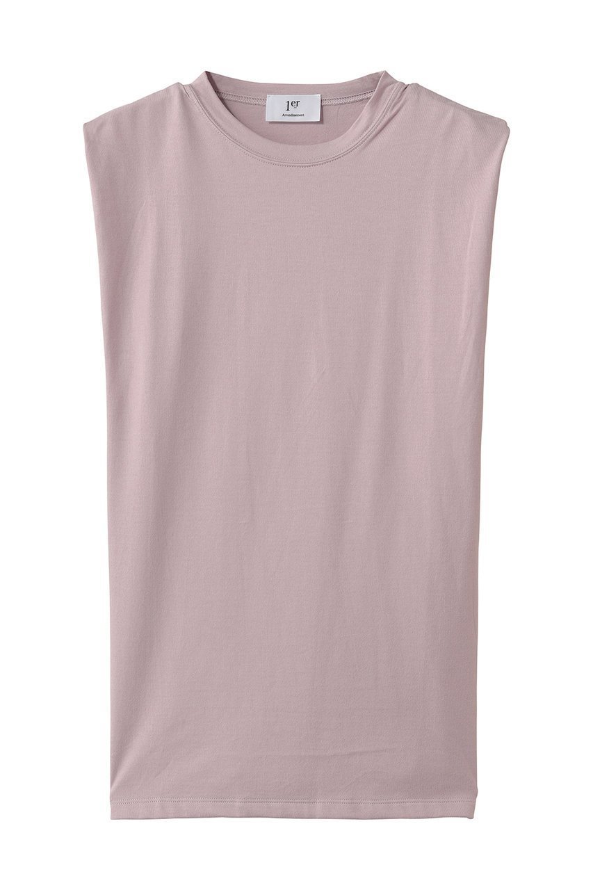 【プルミエ アロンディスモン/1er Arrondissement】のショルダータックノースリーブTシャツ インテリア・キッズ・メンズ・レディースファッション・服の通販 founy(ファウニー) 　ファッション　Fashion　レディースファッション　Fashion for Women　トップス・カットソー　Cut & Sew Tops　キャミソール&ノースリーブ　Camisoles & Sleeveless Tops　シャツ・ブラウス・オフィスカジュアル　Elegant Blouses & Button-Ups　ロングTシャツ・Tシャツ　Longline T-Shirts & Tees　カットソー・ベーシックTシャツ　Cut-and-Sewn Tops / Stretch Tees & Basics　キャミソール　Camisole, Spaghetti Strap Top　ショルダー　Shoulder, Shoulder Strap　センター　Center, Center Line　タンク　Tank Top, Sleeveless Top　デニム　Denim, Jeans Material　フレア　Flare, Flared　ボトム　Bottoms, Lower Wear　新作・新入荷　New Arrivals / New In　ピンク|ID: prp329100004985360 ipo3291000000037343917
