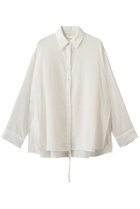 【ミディウミソリッド/MIDIUMISOLID】のdrawstring shirt シャツ 大人の最旬トレンドファッション＆コーディネート founy(ファウニー) ファッション Fashion レディースファッション Fashion for Women トップス・カットソー Cut & Sew Tops シャツ・ブラウス・オフィスカジュアル Elegant Blouses & Button-Ups アシンメトリー Asymmetrical Style ギャザー Gathered, Ruffled シンプル Simple, Minimal スリット Slit, Slit Detail スリーブ Sleeve, Long Sleeve / Short Sleeve ロング Long, Long-Length 夏 Summer 新作・新入荷 New Arrivals / New In 春 Spring S/S・春夏 SS, Spring/Summer, Warm Season thumbnail ivory|ID: prp329100004985367 ipo3291000000037343994
