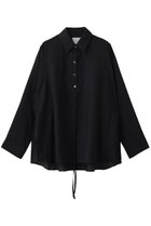 【ミディウミソリッド/MIDIUMISOLID】のdrawstring shirt シャツ 大人の最旬トレンドファッション＆コーディネート founy(ファウニー) ファッション Fashion レディースファッション Fashion for Women トップス・カットソー Cut & Sew Tops シャツ・ブラウス・オフィスカジュアル Elegant Blouses & Button-Ups アシンメトリー Asymmetrical Style ギャザー Gathered, Ruffled シンプル Simple, Minimal スリット Slit, Slit Detail スリーブ Sleeve, Long Sleeve / Short Sleeve ロング Long, Long-Length 夏 Summer 新作・新入荷 New Arrivals / New In 春 Spring S/S・春夏 SS, Spring/Summer, Warm Season thumbnail black|ID: prp329100004985367 ipo3291000000037343999