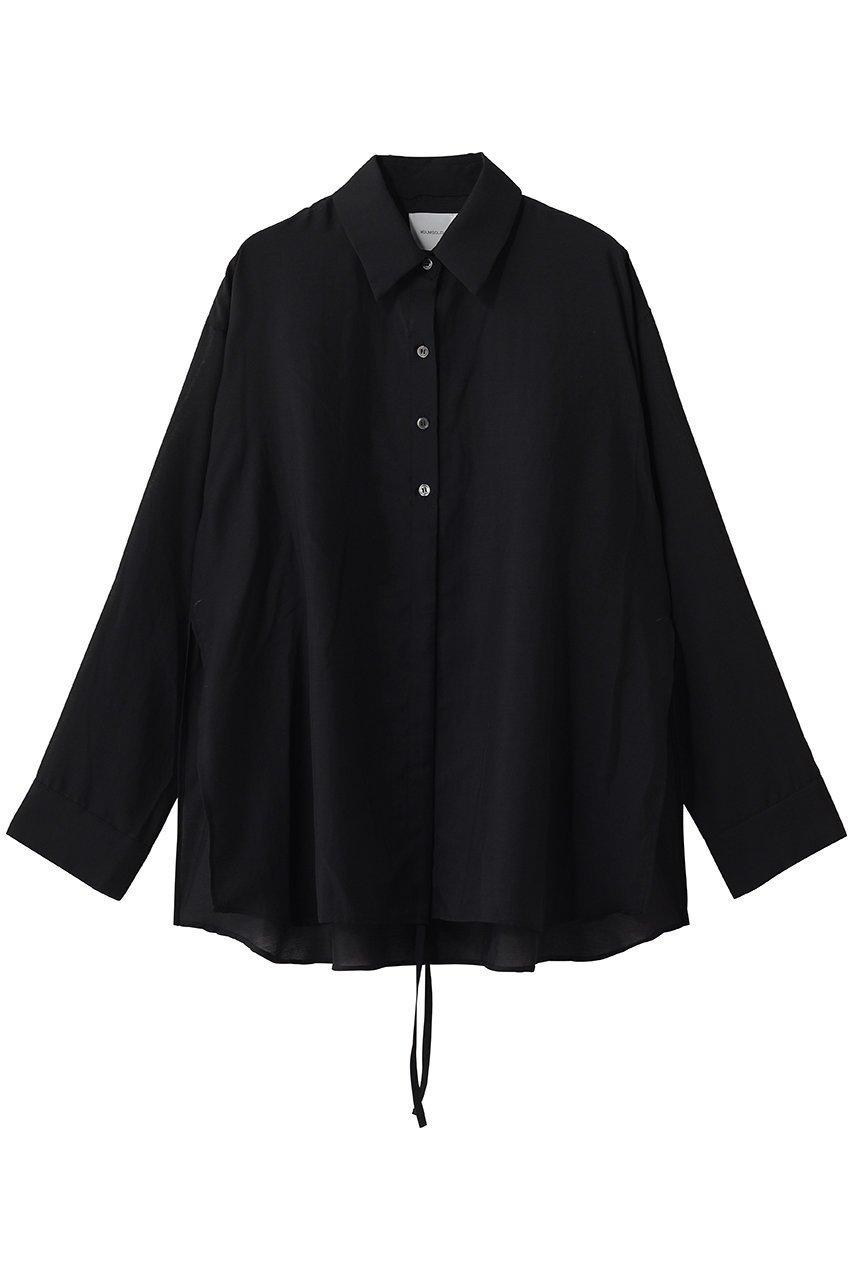 【ミディウミソリッド/MIDIUMISOLID】のdrawstring shirt シャツ インテリア・キッズ・メンズ・レディースファッション・服の通販 founy(ファウニー) 　ファッション　Fashion　レディースファッション　Fashion for Women　トップス・カットソー　Cut & Sew Tops　シャツ・ブラウス・オフィスカジュアル　Elegant Blouses & Button-Ups　アシンメトリー　Asymmetrical Style　ギャザー　Gathered, Ruffled　シンプル　Simple, Minimal　スリット　Slit, Slit Detail　スリーブ　Sleeve, Long Sleeve / Short Sleeve　ロング　Long, Long-Length　夏　Summer　新作・新入荷　New Arrivals / New In　春　Spring　S/S・春夏　SS, Spring/Summer, Warm Season　black|ID: prp329100004985367 ipo3291000000037343999