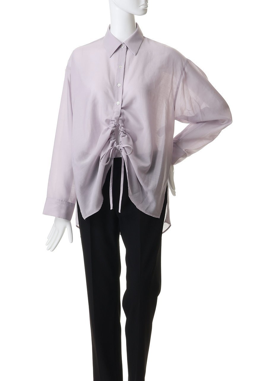 【ミディウミソリッド/MIDIUMISOLID】のdrawstring shirt シャツ 大人の最旬トレンドファッション＆コーディネート founy(ファウニー) 　ファッション　Fashion　レディースファッション　Fashion for Women　トップス・カットソー　Cut & Sew Tops　シャツ・ブラウス・オフィスカジュアル　Elegant Blouses & Button-Ups　アシンメトリー　Asymmetrical Style　ギャザー　Gathered, Ruffled　シンプル　Simple, Minimal　スリット　Slit, Slit Detail　スリーブ　Sleeve, Long Sleeve / Short Sleeve　ロング　Long, Long-Length　夏　Summer　新作・新入荷　New Arrivals / New In　春　Spring　S/S・春夏　SS, Spring/Summer, Warm Season　other-6|ID: prp329100004985367 ipo3291000000037344006