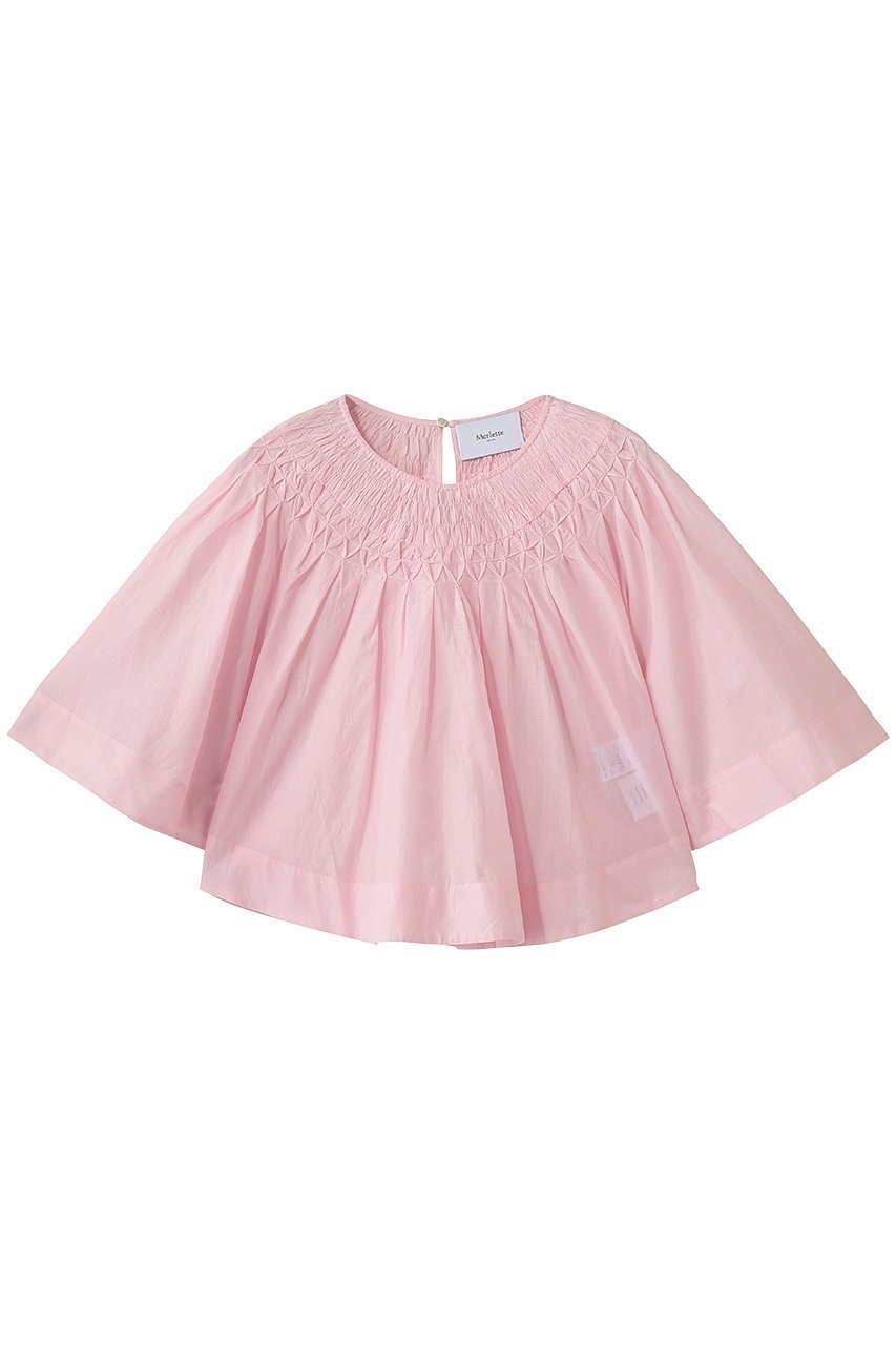 【マーレット/MERLETTE】のSANJH ハンドスモッキング フレアブラウス インテリア・キッズ・メンズ・レディースファッション・服の通販 founy(ファウニー) 　ファッション　Fashion　レディースファッション　Fashion for Women　トップス・カットソー　Cut & Sew Tops　シャツ・ブラウス・オフィスカジュアル　Elegant Blouses & Button-Ups　ショート　Short, Short Length　スリーブ　Sleeve, Long Sleeve / Short Sleeve　バランス　Balance, Style Balance　フレア　Flare, Flared　ロング　Long, Long-Length　新作・新入荷　New Arrivals / New In　ピンク|ID: prp329100004985370 ipo3291000000037344023