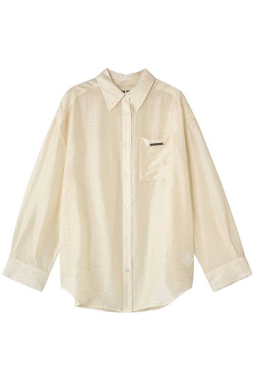 【プランク プロジェクト/PRANK PROJECT】のシルクブレンドシアーオーバーシャツ インテリア・キッズ・メンズ・レディースファッション・服の通販 founy(ファウニー) 　ファッション　Fashion　レディースファッション　Fashion for Women　トップス・カットソー　Cut & Sew Tops　シャツ・ブラウス・オフィスカジュアル　Elegant Blouses & Button-Ups　とろみ　Fluid, Flowy Fabric　シルク　Silk, 100% Silk　シンプル　Simple, Minimal　スリーブ　Sleeve, Long Sleeve / Short Sleeve　プレート　Plate, Dish　ポケット　Pocket, Pocket Detail　ロング　Long, Long-Length　ワンポイント　One Point, Statement Accent　夏　Summer　新作・新入荷　New Arrivals / New In　WHT(ホワイト)|ID: prp329100004985388 ipo3291000000037344174