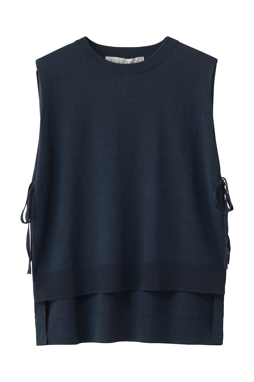 【ミディウミ/MidiUmi】のC/L side ribbon vest ベスト インテリア・キッズ・メンズ・レディースファッション・服の通販 founy(ファウニー) 　ファッション　Fashion　レディースファッション　Fashion for Women　トップス・カットソー　Cut & Sew Tops　ニット　Knit Tops & Sweaters　ベスト&ジレ / 重ね着スタイル　Vests & Gilets　カジュアルプルオーバー・ニットトップス　Pullovers & Knit Tops / Casual Pullovers　ベスト　Vest, Waistcoat　リネン　Linen, Linen Fabric　リボン　Ribbon, Bow　リラックス　Relax, Relaxed Fit　新作・新入荷　New Arrivals / New In　navy|ID: prp329100004985405 ipo3291000000037344298