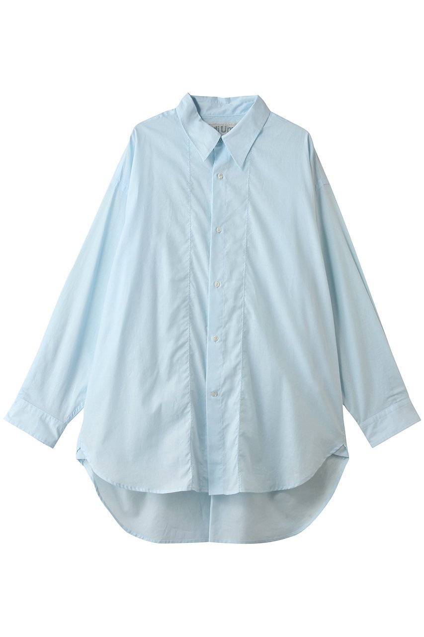 【ミディウミ/MidiUmi】のpicotlace wide shirt シャツ インテリア・キッズ・メンズ・レディースファッション・服の通販 founy(ファウニー) 　ファッション　Fashion　レディースファッション　Fashion for Women　トップス・カットソー　Cut & Sew Tops　シャツ・ブラウス・オフィスカジュアル　Elegant Blouses & Button-Ups　スリーブ　Sleeve, Long Sleeve / Short Sleeve　タンク　Tank Top, Sleeveless Top　マキシ　Maxi, Full Length　ロング　Long, Long-Length　ワイド　Wide, Wide Fit　夏　Summer　新作・新入荷　New Arrivals / New In　春　Spring　S/S・春夏　SS, Spring/Summer, Warm Season　羽織　Haori, Light Jacket　l.blue|ID: prp329100004985408 ipo3291000000037344325