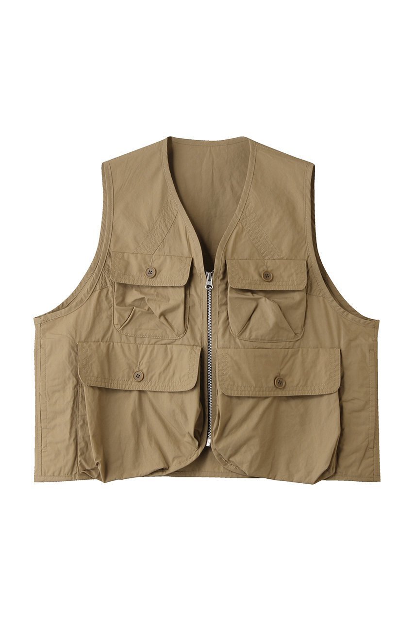 【ミディウミ/MidiUmi】のwork pocket vest ベスト インテリア・キッズ・メンズ・レディースファッション・服の通販 founy(ファウニー) 　ファッション　Fashion　レディースファッション　Fashion for Women　アウター　Coat / Outerwear Collection　レディースジャケット・軽アウター　Jackets　アウトドア　Outdoor Clothing　ジャケット　Jacket, Outerwear　タイプライター　Typewriter Fabric, Crisp Cotton　フラップ　Flap, Flap Pocket　フロント　Front, Front Design　ベスト　Vest, Waistcoat　ポケット　Pocket, Pocket Detail　ワーク　Workwear, Utility Style　新作・新入荷　New Arrivals / New In　旅行　Travel　beige|ID: prp329100004985410 ipo3291000000037344341