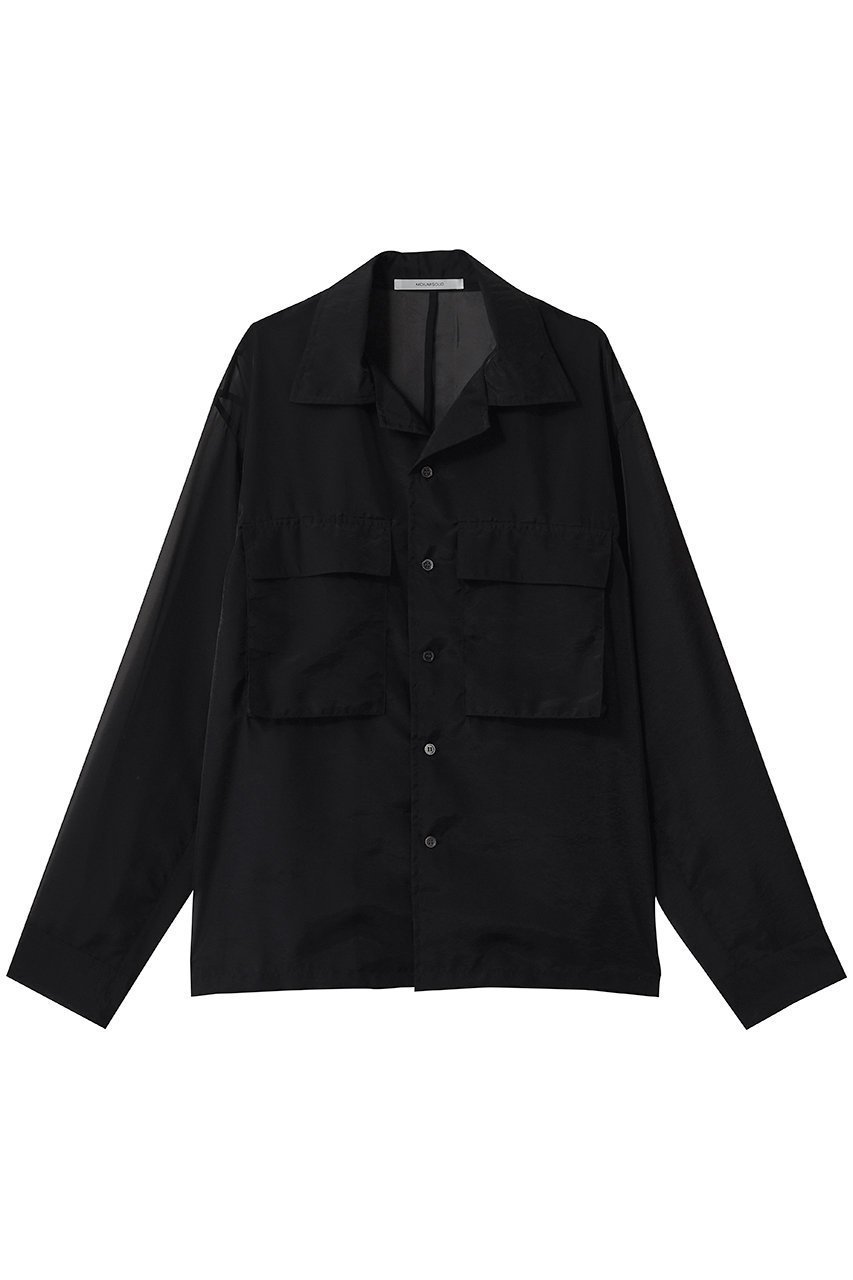 【ミディウミソリッド/MIDIUMISOLID / MEN】の【MEN】sheer open collar shirt シャツ インテリア・キッズ・メンズ・レディースファッション・服の通販 founy(ファウニー) 　ファッション　Fashion　メンズファッション　Fashion for Men　シアー　Sheer, See-Through　スリーブ　Sleeve, Long Sleeve / Short Sleeve　ポケット　Pocket, Pocket Detail　ロング　Long, Long-Length　夏　Summer　新作・新入荷　New Arrivals / New In　black|ID: prp329100004985422 ipo3291000000037344454