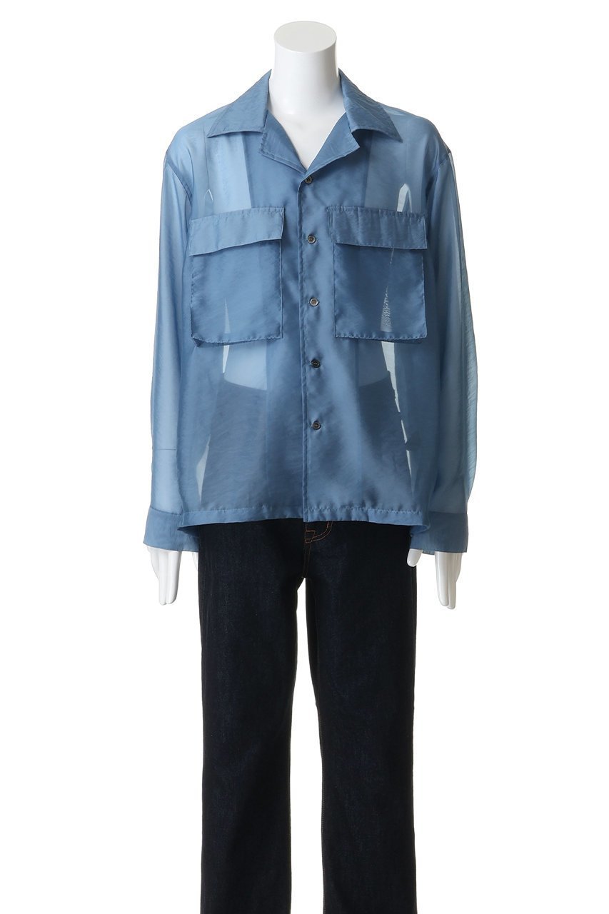 【ミディウミソリッド/MIDIUMISOLID / MEN】の【MEN】sheer open collar shirt シャツ 大人の最旬トレンドファッション＆コーディネート founy(ファウニー) 　ファッション　Fashion　メンズファッション　Fashion for Men　シアー　Sheer, See-Through　スリーブ　Sleeve, Long Sleeve / Short Sleeve　ポケット　Pocket, Pocket Detail　ロング　Long, Long-Length　夏　Summer　新作・新入荷　New Arrivals / New In　other-2|ID: prp329100004985422 ipo3291000000037344456