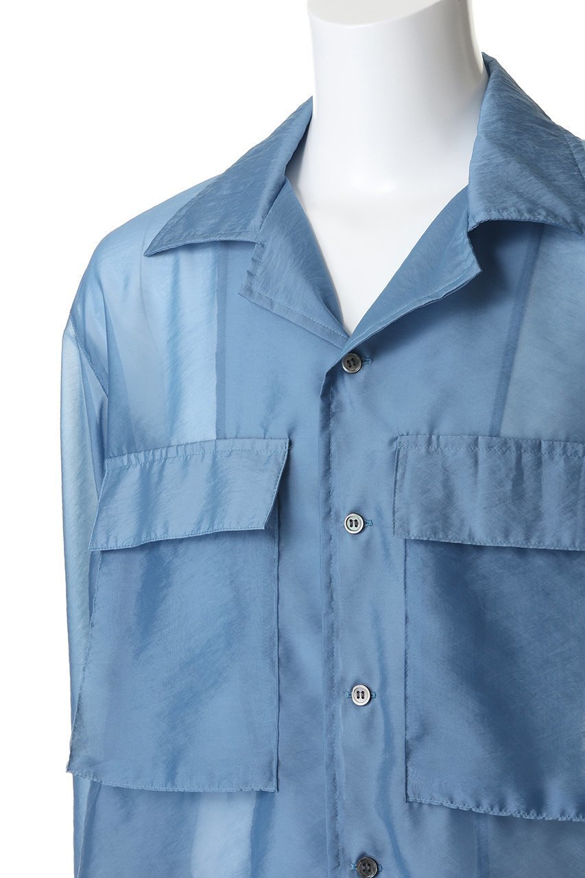 【ミディウミソリッド/MIDIUMISOLID / MEN】の【MEN】sheer open collar shirt シャツ 大人の最旬トレンドファッション＆コーディネート founy(ファウニー) 　ファッション　Fashion　メンズファッション　Fashion for Men　シアー　Sheer, See-Through　スリーブ　Sleeve, Long Sleeve / Short Sleeve　ポケット　Pocket, Pocket Detail　ロング　Long, Long-Length　夏　Summer　新作・新入荷　New Arrivals / New In　other-5|ID: prp329100004985422 ipo3291000000037344462