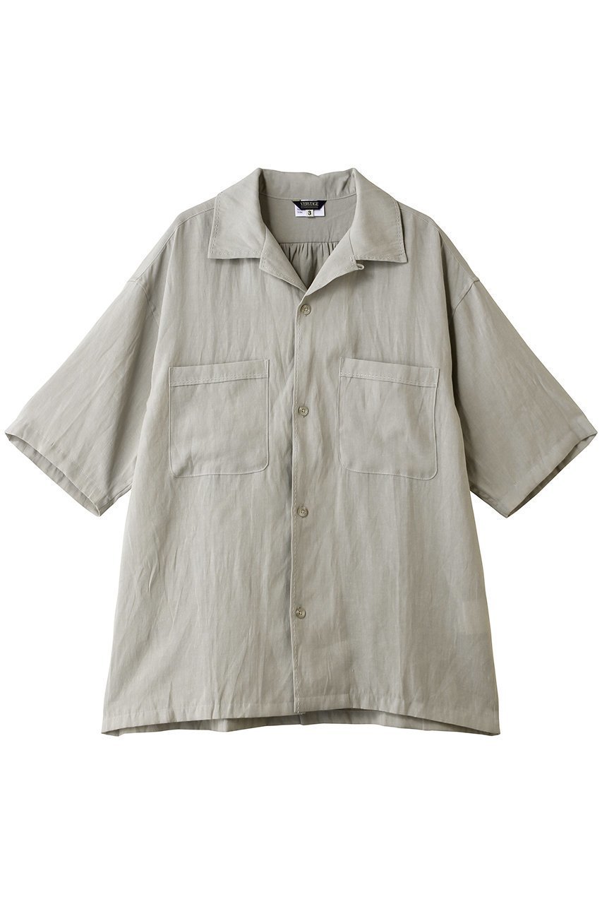 【ベリーテイジ/VERYTAGE / MEN】の【MEN】NOT50 sシャツ インテリア・キッズ・メンズ・レディースファッション・服の通販 founy(ファウニー) 　ファッション　Fashion　メンズファッション　Fashion for Men　ギャザー　Gathered, Ruffled　ショート　Short, Short Length　スリーブ　Sleeve, Long Sleeve / Short Sleeve　ダブル　Double, Double-Breasted　ドレープ　Drape, Draping Fabric　バランス　Balance, Style Balance　フロント　Front, Front Design　モダン　Modern, Contemporary　リネン　Linen, Linen Fabric　ワッシャー　Washer, Crinkled Finish　ワーク　Workwear, Utility Style　ヴィンテージ　Vintage Style　新作・新入荷　New Arrivals / New In　グレー/ライトグレー|ID: prp329100004985423 ipo3291000000037344466
