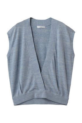 【エブール/ebure】の【5/12 0:00販売開始】メランジリネンコットン 深Vネックニットプルオーバー 大人の最旬トレンドファッション＆コーディネート founy(ファウニー) ファッション Fashion レディースファッション Fashion for Women トップス・カットソー Cut & Sew Tops ニット Knit Tops & Sweaters カジュアルプルオーバー・ニットトップス Pullovers & Knit Tops / Casual Pullovers Vネックトップス V-Neck Tops / V-Cut Neckline Shirts イタリア Italy カーディガン Cardigan, Knitwear タンク Tank Top, Sleeveless Top ダブル Double, Double-Breasted デコルテ Décolleté, Neckline フォルム Silhouette, Form モダン Modern, Contemporary リネン Linen, Linen Fabric 夏 Summer |ID:prp329100004986405
