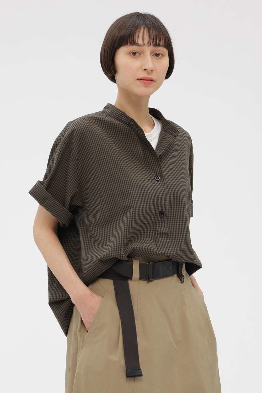 【マーガレットハウエル/MARGARET HOWELL】のYARN DYED COTTON VOILE SHIRT インテリア・キッズ・メンズ・レディースファッション・服の通販 founy(ファウニー) 　ファッション　Fashion　レディースファッション　Fashion for Women　トップス・カットソー　Cut & Sew Tops　シャツ・ブラウス・オフィスカジュアル　Elegant Blouses & Button-Ups　ショート　Short, Short Length　ストライプ　Stripe, Striped Pattern　スリーブ　Sleeve, Long Sleeve / Short Sleeve　チェック　Check, Plaid, Tartan　リラックス　Relax, Relaxed Fit　夏　Summer　定番　Standard, Basic Item　新作・新入荷　New Arrivals / New In　カーキ|ID: prp329100004986412 ipo3291000000037350334