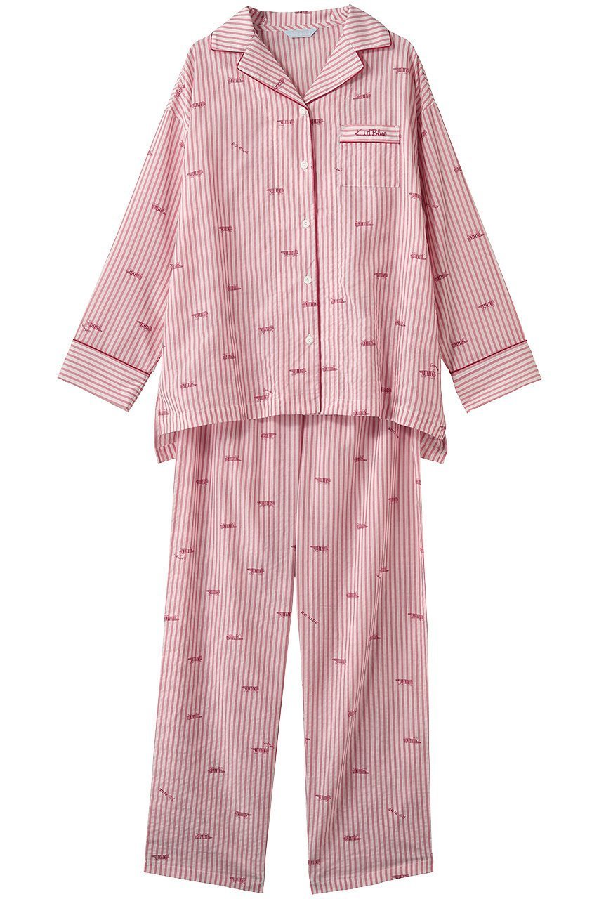 【キッドブルー/KID BLUE】のリサ・ラーソンコラボNパジャマ 大人の最旬トレンドファッション＆コーディネート founy(ファウニー) 　ファッション　Fashion　レディースファッション　Fashion for Women　トップス・カットソー　Cut & Sew Tops　なめらか　Smooth, Silky Texture　キャラクター　Character, Licensed Characters　ストライプ　Stripe, Striped Pattern　パジャマ　Pajamas, Sleepwear　新作・新入荷　New Arrivals / New In　猫　Cat, Kitty　 other-1|ID: prp329100004986419 ipo3291000000037350387