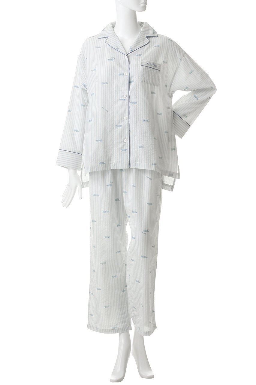 【キッドブルー/KID BLUE】のリサ・ラーソンコラボNパジャマ 大人の最旬トレンドファッション＆コーディネート founy(ファウニー) 　ファッション　Fashion　レディースファッション　Fashion for Women　トップス・カットソー　Cut & Sew Tops　なめらか　Smooth, Silky Texture　キャラクター　Character, Licensed Characters　ストライプ　Stripe, Striped Pattern　パジャマ　Pajamas, Sleepwear　新作・新入荷　New Arrivals / New In　猫　Cat, Kitty　other-2|ID: prp329100004986419 ipo3291000000037350390