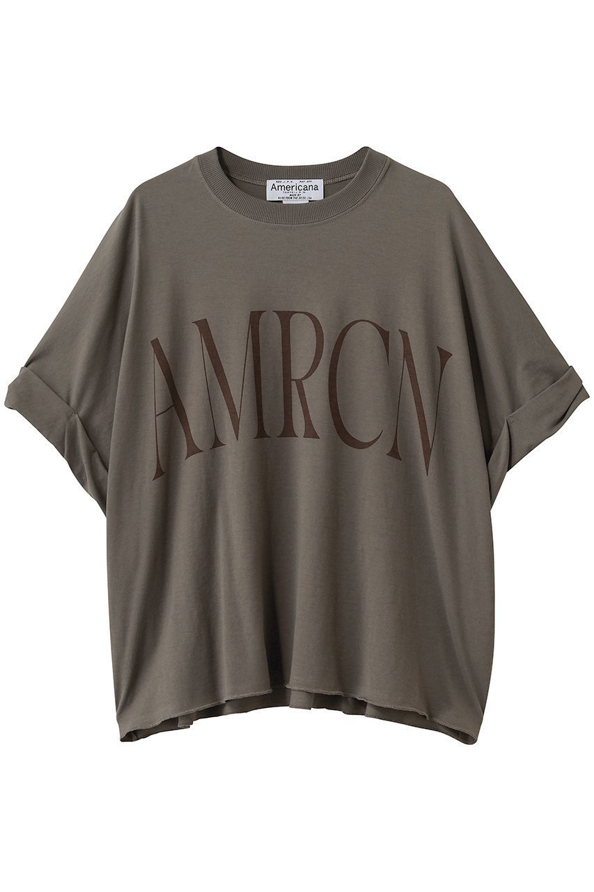【アメリカーナ/Americana】のクロップドワイドロールアップTシャツ インテリア・キッズ・メンズ・レディースファッション・服の通販 founy(ファウニー) 　ファッション　Fashion　レディースファッション　Fashion for Women　トップス・カットソー　Cut & Sew Tops　シャツ・ブラウス・オフィスカジュアル　Elegant Blouses & Button-Ups　ロングTシャツ・Tシャツ　Longline T-Shirts & Tees　カットソー・ベーシックTシャツ　Cut-and-Sewn Tops / Stretch Tees & Basics　クロップド　Cropped, Short Length　ショート　Short, Short Length　スリーブ　Sleeve, Long Sleeve / Short Sleeve　バランス　Balance, Style Balance　ルーズ　Loose, Oversized　ロールアップ　Roll-Up, Cuffed Hem　ワイド　Wide, Wide Fit　新作・新入荷　New Arrivals / New In　ブラウン|ID: prp329100004986430 ipo3291000000037350465