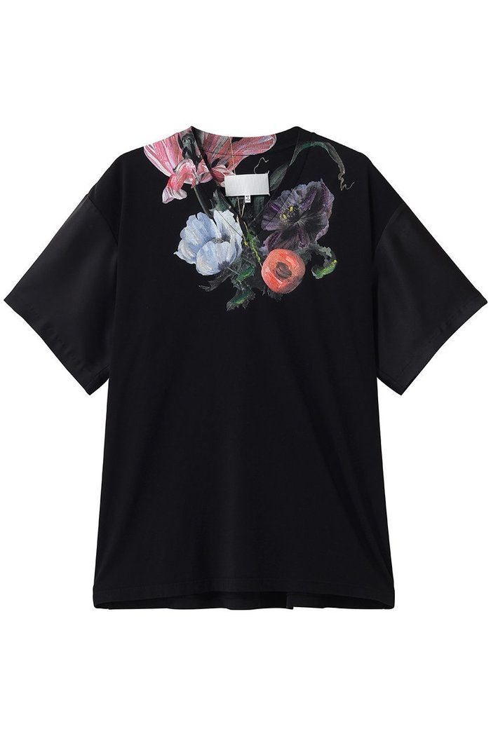 【メゾン マルジェラ/MAISON MARGIELA】のフラワーVネック Tシャツ インテリア・キッズ・メンズ・レディースファッション・服の通販 founy(ファウニー) https://founy.com/ ファッション Fashion レディースファッション Fashion for Women トップス・カットソー Cut & Sew Tops シャツ・ブラウス・オフィスカジュアル Elegant Blouses & Button-Ups ロングTシャツ・Tシャツ Longline T-Shirts & Tees カットソー・ベーシックTシャツ Cut-and-Sewn Tops / Stretch Tees & Basics Vネックトップス V-Neck Tops / V-Cut Neckline Shirts ショート Short, Short Length スラックス Slacks, Dress Pants スリーブ Sleeve, Long Sleeve / Short Sleeve デコルテ Décolleté, Neckline フラワー Flower, Floral フレア Flare, Flared ワイド Wide, Wide Fit 夏 Summer 新作・新入荷 New Arrivals / New In |ID: prp329100004986431 ipo3291000000037350471
