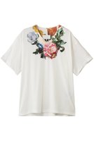 【メゾン マルジェラ/MAISON MARGIELA】のフラワーVネック Tシャツ 大人の最旬トレンドファッション＆コーディネート founy(ファウニー) ファッション Fashion レディースファッション Fashion for Women トップス・カットソー Cut & Sew Tops シャツ・ブラウス・オフィスカジュアル Elegant Blouses & Button-Ups ロングTシャツ・Tシャツ Longline T-Shirts & Tees カットソー・ベーシックTシャツ Cut-and-Sewn Tops / Stretch Tees & Basics Vネックトップス V-Neck Tops / V-Cut Neckline Shirts ショート Short, Short Length スリーブ Sleeve, Long Sleeve / Short Sleeve ハーフ Half, Half-Length フラワー Flower, Floral プリント Print, Printed Pattern 新作・新入荷 New Arrivals / New In |ID:prp329100004986431