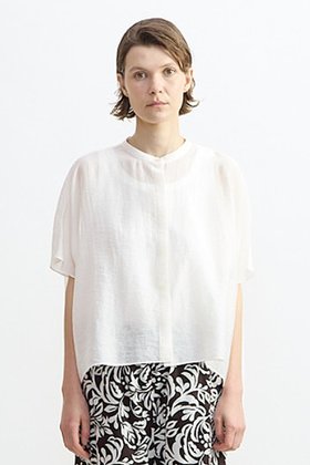 【プレインピープル/PLAIN PEOPLE】 シアーシルクバンドカラーシャツ大人の最旬トレンドファッション＆コーディネート founy(ファウニー) ファッション Fashion レディースファッション Fashion for Women トップス・カットソー Cut & Sew Tops シャツ・ブラウス・オフィスカジュアル Elegant Blouses & Button-Ups シアー Sheer, See-Through ショート Short, Short Length シルク Silk, 100% Silk スクエア Square, Square Shape スリーブ Sleeve, Long Sleeve / Short Sleeve タンブラー Tumbler, Travel Mug 新作・新入荷 New Arrivals / New In |ID:prp329100004986451