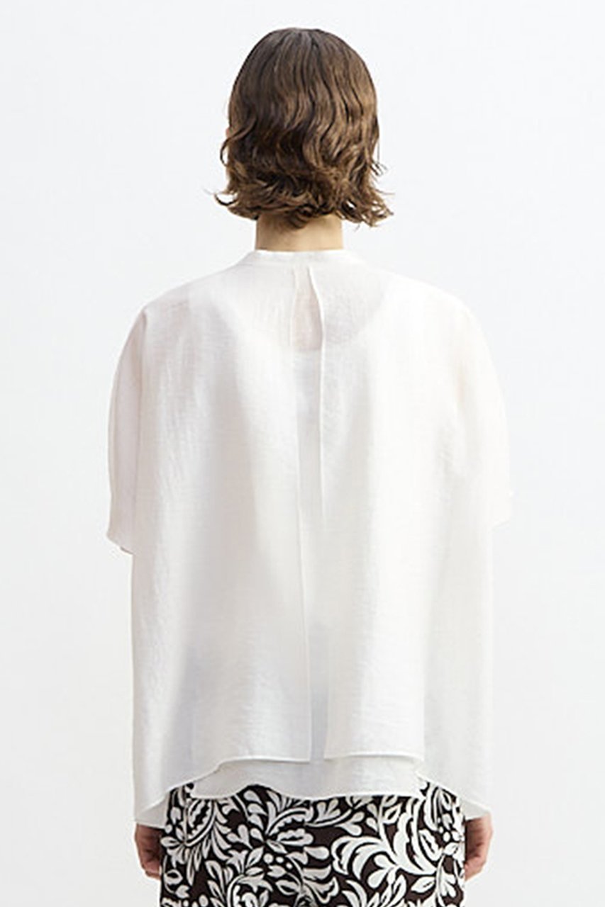 【プレインピープル/PLAIN PEOPLE】のシアーシルクバンドカラーシャツ 大人の最旬トレンドファッション＆コーディネート founy(ファウニー) 　ファッション　Fashion　レディースファッション　Fashion for Women　トップス・カットソー　Cut & Sew Tops　シャツ・ブラウス・オフィスカジュアル　Elegant Blouses & Button-Ups　シアー　Sheer, See-Through　ショート　Short, Short Length　シルク　Silk, 100% Silk　スクエア　Square, Square Shape　スリーブ　Sleeve, Long Sleeve / Short Sleeve　タンブラー　Tumbler, Travel Mug　新作・新入荷　New Arrivals / New In　other-3|ID: prp329100004986451 ipo3291000000037350655
