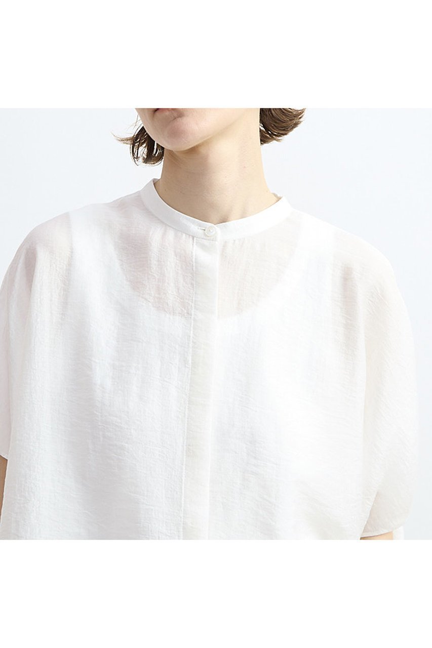 【プレインピープル/PLAIN PEOPLE】のシアーシルクバンドカラーシャツ 大人の最旬トレンドファッション＆コーディネート founy(ファウニー) 　ファッション　Fashion　レディースファッション　Fashion for Women　トップス・カットソー　Cut & Sew Tops　シャツ・ブラウス・オフィスカジュアル　Elegant Blouses & Button-Ups　シアー　Sheer, See-Through　ショート　Short, Short Length　シルク　Silk, 100% Silk　スクエア　Square, Square Shape　スリーブ　Sleeve, Long Sleeve / Short Sleeve　タンブラー　Tumbler, Travel Mug　新作・新入荷　New Arrivals / New In　other-4|ID: prp329100004986451 ipo3291000000037350656