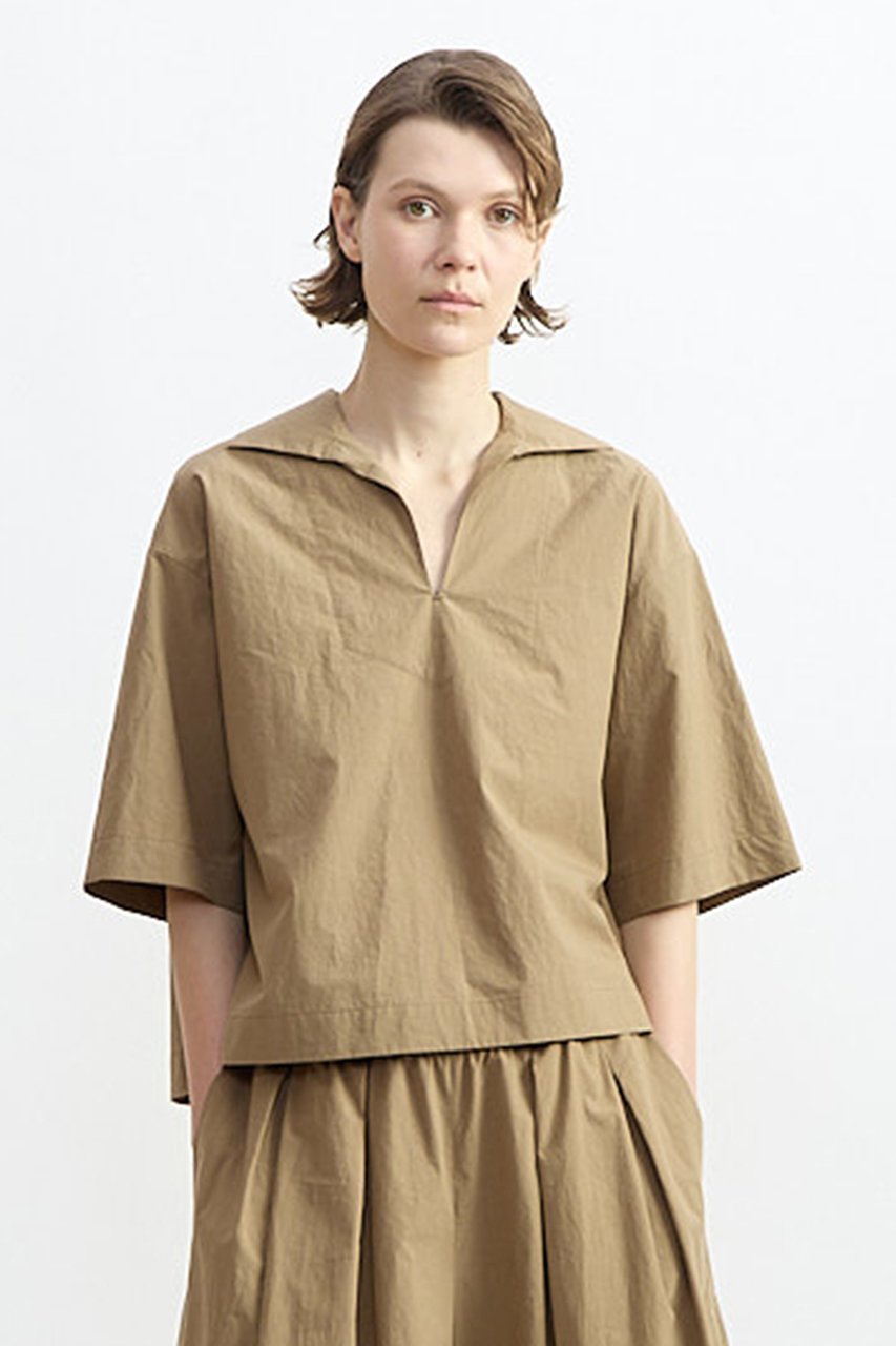 【プレインピープル/PLAIN PEOPLE】のウォッシャブルタイプライタースキッパープルオーバー 大人の最旬トレンドファッション＆コーディネート founy(ファウニー) 　ファッション　Fashion　レディースファッション　Fashion for Women　トップス・カットソー　Cut & Sew Tops　シャツ・ブラウス・オフィスカジュアル　Elegant Blouses & Button-Ups　カジュアルプルオーバー・ニットトップス　Pullovers & Knit Tops / Casual Pullovers　なめらか　Smooth, Silky Texture　ショート　Short, Short Length　スキッパー　Skipper, Open Collar　スリーブ　Sleeve, Long Sleeve / Short Sleeve　タイプライター　Typewriter Fabric, Crisp Cotton　バランス　Balance, Style Balance　ボトム　Bottoms, Lower Wear　新作・新入荷　New Arrivals / New In　other-6|ID: prp329100004986455 ipo3291000000037350689