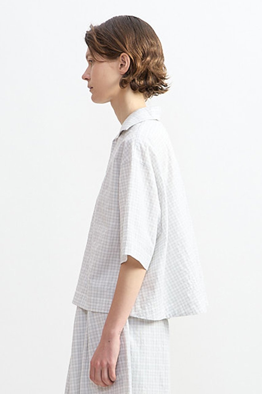 【プレインピープル/PLAIN PEOPLE】のリップルチェックスキッパープルオーバー 大人の最旬トレンドファッション＆コーディネート founy(ファウニー) 　ファッション　Fashion　レディースファッション　Fashion for Women　トップス・カットソー　Cut & Sew Tops　シャツ・ブラウス・オフィスカジュアル　Elegant Blouses & Button-Ups　カジュアルプルオーバー・ニットトップス　Pullovers & Knit Tops / Casual Pullovers　おすすめ　Recommended / Our Picks　ショート　Short, Short Length　スキッパー　Skipper, Open Collar　スリーブ　Sleeve, Long Sleeve / Short Sleeve　セットアップ　Set-Up, Coordinated Outfit　バランス　Balance, Style Balance　ボトム　Bottoms, Lower Wear　新作・新入荷　New Arrivals / New In　other-2|ID: prp329100004986457 ipo3291000000037350700