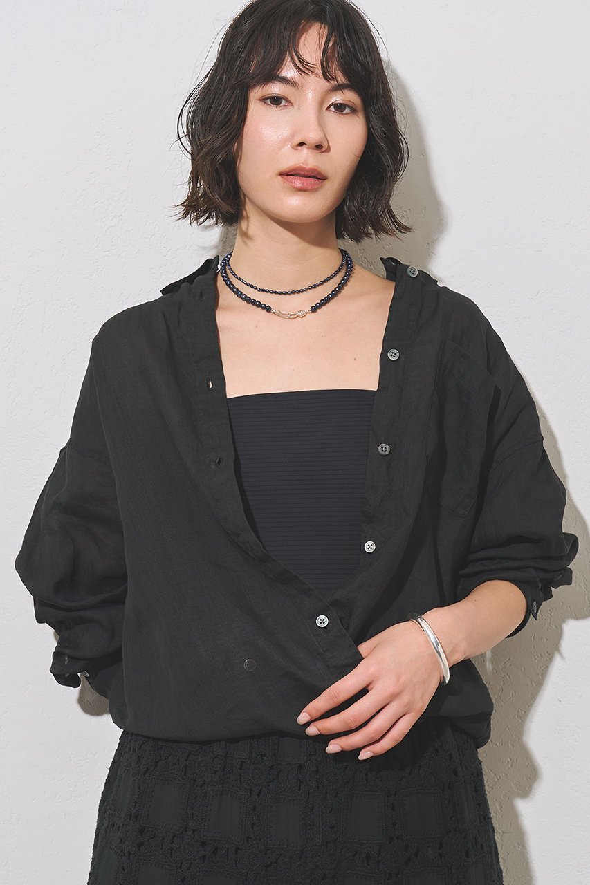【ウィムガゼット/Whim Gazette】のマルチウェイラミーシャツ インテリア・キッズ・メンズ・レディースファッション・服の通販 founy(ファウニー) 　ファッション　Fashion　レディースファッション　Fashion for Women　トップス・カットソー　Cut & Sew Tops　シャツ・ブラウス・オフィスカジュアル　Elegant Blouses & Button-Ups　カシュクール　Wrap Design　サマー　Summer, Summer Style　シアー　Sheer, See-Through　スマート　Smart, Elegant　スリーブ　Sleeve, Long Sleeve / Short Sleeve　フロント　Front, Front Design　ベビー　Baby, Babywear　ベーシック　Basic, Essential　リラックス　Relax, Relaxed Fit　ロング　Long, Long-Length　エレガント 上品　Elegant　夏　Summer　新作・新入荷　New Arrivals / New In　ブラック|ID: prp329100004986463 ipo3291000000037350745