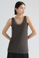 【カオス/Chaos】のエクリアノースリーブニット 大人の最旬トレンドファッション＆コーディネート founy(ファウニー) ファッション Fashion レディースファッション Fashion for Women トップス・カットソー Cut & Sew Tops ニット Knit Tops & Sweaters キャミソール&ノースリーブ Camisoles & Sleeveless Tops カジュアルプルオーバー・ニットトップス Pullovers & Knit Tops / Casual Pullovers インナー Innerwear ペーパー Paper, Kraft Paper リラックス Relax, Relaxed Fit 新作・新入荷 New Arrivals / New In |ID:prp329100004986468