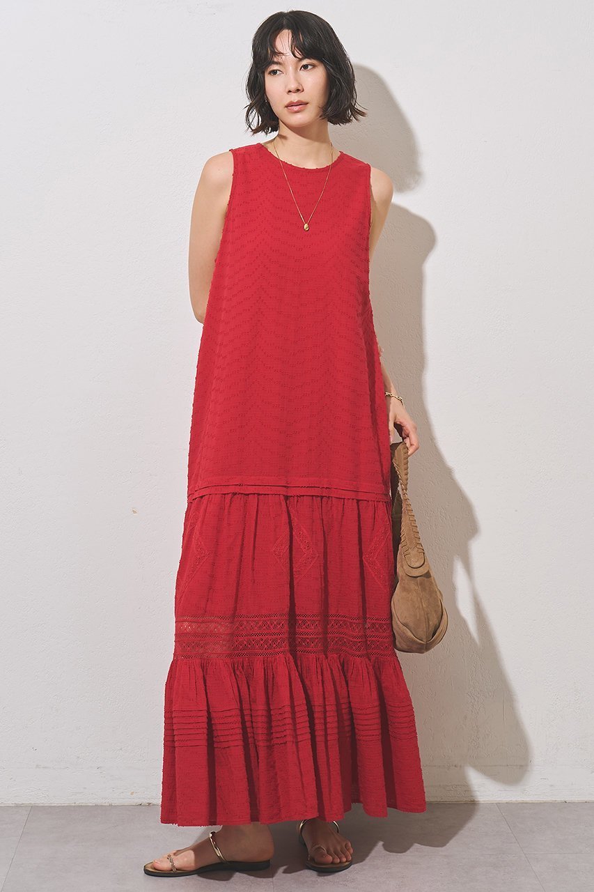 【ウィムガゼット/Whim Gazette】のレースワンピース インテリア・キッズ・メンズ・レディースファッション・服の通販 founy(ファウニー) 　ファッション　Fashion　レディースファッション　Fashion for Women　ワンピース　Dresses　チュニック　Tunic Tops & Dresses　インド　Indian Textile　サマー　Summer, Summer Style　シンプル　Simple, Minimal　チュニック　Tunic, Long Top　ノースリーブ　Sleeveless, No-Sleeve　リラックス　Relax, Relaxed Fit　レース　Lace, Lace Fabric　ロング　Long, Long-Length　エレガント 上品　Elegant　新作・新入荷　New Arrivals / New In　レッド|ID: prp329100004986473 ipo3291000000037350825