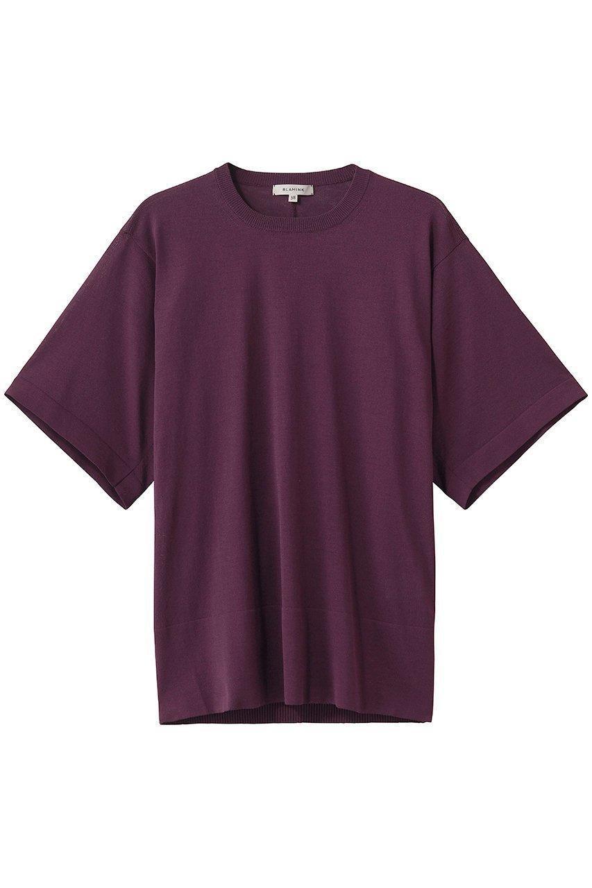 【ブラミンク/BLAMINK】の18Gクルーネックショートスリーブニット インテリア・キッズ・メンズ・レディースファッション・服の通販 founy(ファウニー) 　ファッション　Fashion　レディースファッション　Fashion for Women　トップス・カットソー　Cut & Sew Tops　ニット　Knit Tops & Sweaters　カジュアルプルオーバー・ニットトップス　Pullovers & Knit Tops / Casual Pullovers　シンプル　Simple, Minimal　エレガント 上品　Elegant　新作・新入荷　New Arrivals / New In　ワイン|ID: prp329100004986482 ipo3291000000037350902