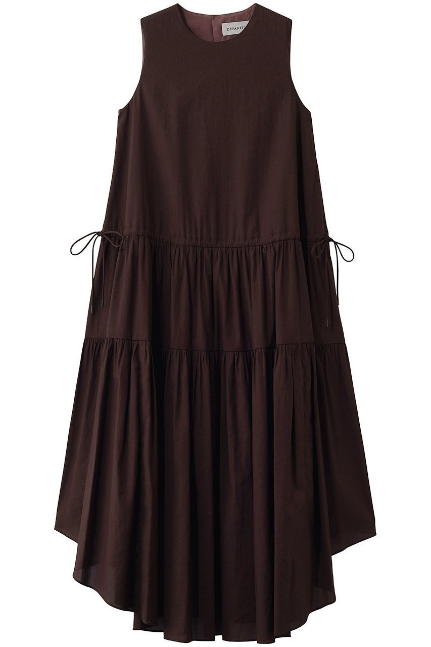 【デパリエ/DEPAREILLE】のトリアセテートスリーブレスドレス インテリア・キッズ・メンズ・レディースファッション・服の通販 founy(ファウニー) 　ファッション　Fashion　レディースファッション　Fashion for Women　ワンピース　Dresses　フォーマル・パーティードレス・結婚式用ドレス　Elegant & Casual Dresses　チュニック　Tunic Tops & Dresses　ギャザー　Gathered, Ruffled　チュニック　Tunic, Long Top　パーティ　Party, Party Style　ランダム　Random, Irregular　ロング　Long, Long-Length　今夏　This Summer　夏　Summer　新作・新入荷　New Arrivals / New In　ボルドー|ID: prp329100004986495 ipo3291000000037350992