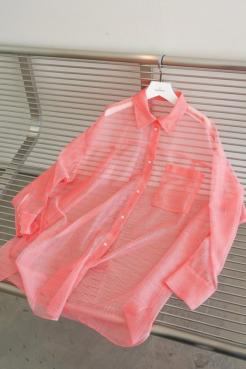 【メゾンスペシャル/MAISON SPECIAL】の2WAY Sheer Shirt/2WAYシアーシャツ インテリア・キッズ・メンズ・レディースファッション・服の通販 founy(ファウニー) 　ファッション　Fashion　レディースファッション　Fashion for Women　トップス・カットソー　Cut & Sew Tops　シャツ・ブラウス・オフィスカジュアル　Elegant Blouses & Button-Ups　カシュクール　Wrap Design　キャミソール　Camisole, Spaghetti Strap Top　シアー　Sheer, See-Through　ショート　Short, Short Length　シンプル　Simple, Minimal　スリーブ　Sleeve, Long Sleeve / Short Sleeve　タンク　Tank Top, Sleeveless Top　フロント　Front, Front Design　エレガント 上品　Elegant　夏　Summer　新作・新入荷　New Arrivals / New In　PNK(ピンク)|ID: prp329100004986981 ipo3291000000037357785