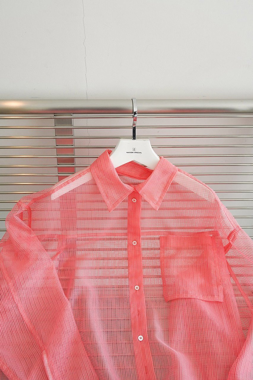 【メゾンスペシャル/MAISON SPECIAL】の2WAY Sheer Shirt/2WAYシアーシャツ 大人の最旬トレンドファッション＆コーディネート founy(ファウニー) 　ファッション　Fashion　レディースファッション　Fashion for Women　トップス・カットソー　Cut & Sew Tops　シャツ・ブラウス・オフィスカジュアル　Elegant Blouses & Button-Ups　カシュクール　Wrap Design　キャミソール　Camisole, Spaghetti Strap Top　シアー　Sheer, See-Through　ショート　Short, Short Length　シンプル　Simple, Minimal　スリーブ　Sleeve, Long Sleeve / Short Sleeve　タンク　Tank Top, Sleeveless Top　フロント　Front, Front Design　エレガント 上品　Elegant　夏　Summer　新作・新入荷　New Arrivals / New In　other-2|ID: prp329100004986981 ipo3291000000037357786