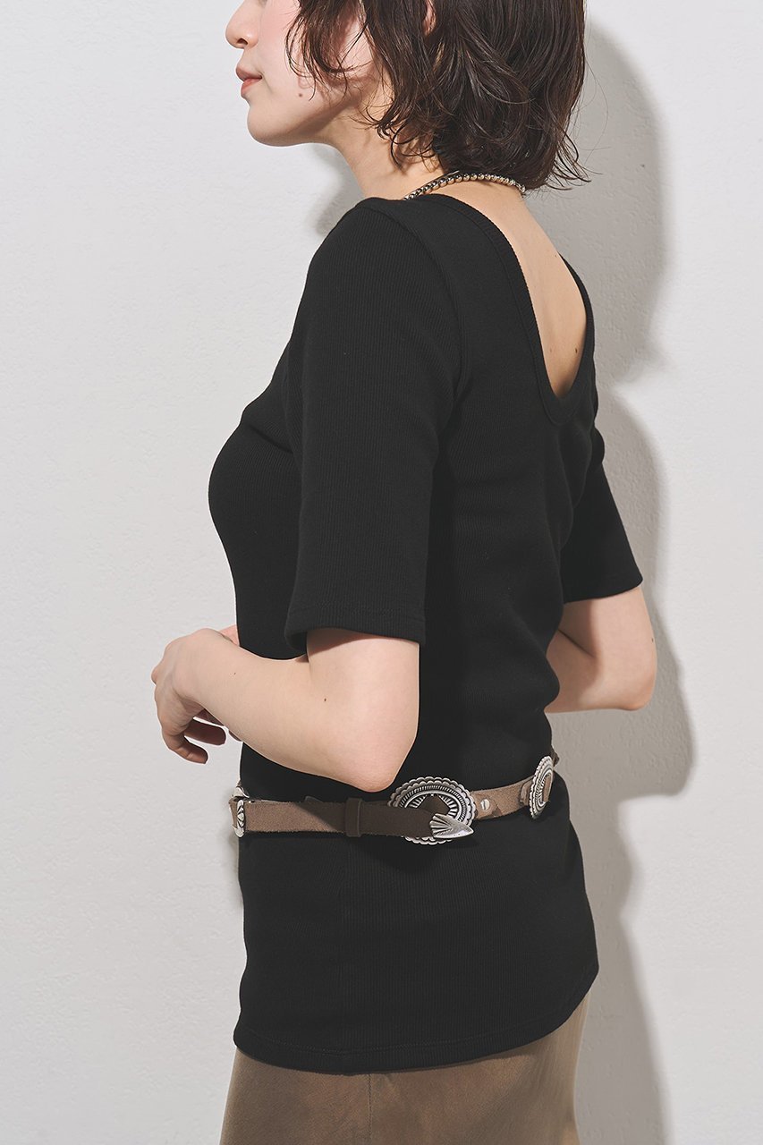 【ウィムガゼット/Whim Gazette】の半袖バックシャンカットソー 大人の最旬トレンドファッション＆コーディネート founy(ファウニー) 　ファッション　Fashion　レディースファッション　Fashion for Women　トップス・カットソー　Cut & Sew Tops　シャツ・ブラウス・オフィスカジュアル　Elegant Blouses & Button-Ups　ロングTシャツ・Tシャツ　Longline T-Shirts & Tees　カットソー・ベーシックTシャツ　Cut-and-Sewn Tops / Stretch Tees & Basics　インナー　Innerwear　カットソー　Cut and Sewn Top　ショート　Short, Short Length　ジャケット　Jacket, Outerwear　スマート　Smart, Elegant　スリーブ　Sleeve, Long Sleeve / Short Sleeve　テレコ　Ribbed, Rib Stitch　ハーフ　Half, Half-Length　フィット　Fit, Slim Fit　プレミアム　Premium, High-End　半袖　Short Sleeve, Half Sleeve　新作・新入荷　New Arrivals / New In　other-3|ID: prp329100004986983 ipo3291000000037357802