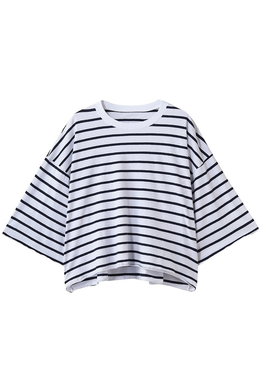 【フランク&アイリーン/Frank&Eileen】のLAB VINTAGE JERSEY 7分袖カットソー ボーダー シャツ インテリア・キッズ・メンズ・レディースファッション・服の通販 founy(ファウニー) 　ファッション　Fashion　レディースファッション　Fashion for Women　トップス・カットソー　Cut & Sew Tops　シャツ・ブラウス・オフィスカジュアル　Elegant Blouses & Button-Ups　ロングTシャツ・Tシャツ　Longline T-Shirts & Tees　カットソー・ベーシックTシャツ　Cut-and-Sewn Tops / Stretch Tees & Basics　カットソー　Cut and Sewn Top　スリーブ　Sleeve, Long Sleeve / Short Sleeve　ボーダー　Border, Stripe　ロング　Long, Long-Length　ヴィンテージ　Vintage Style　新作・新入荷　New Arrivals / New In　ホワイトネイビー|ID: prp329100004986990 ipo3291000000037357857