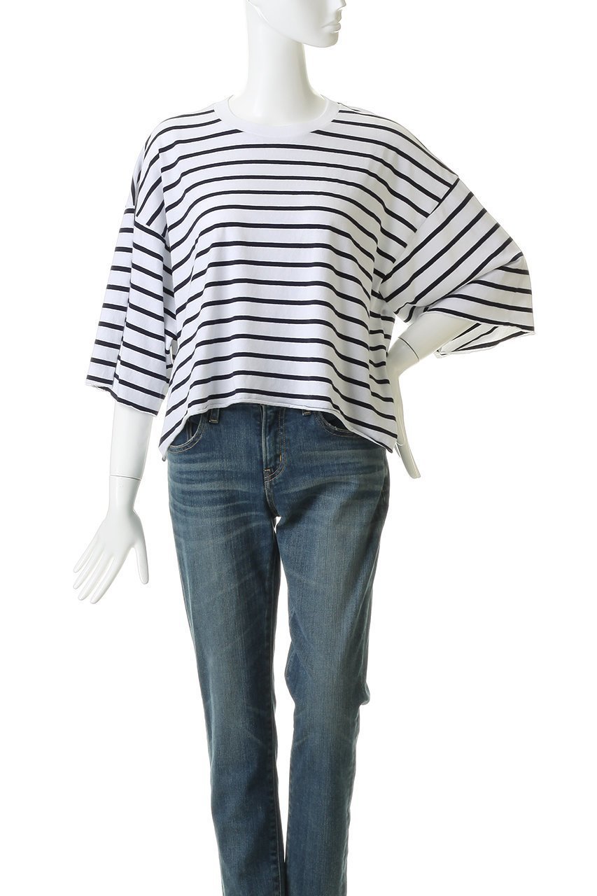 【フランク&アイリーン/Frank&Eileen】のLAB VINTAGE JERSEY 7分袖カットソー ボーダー シャツ 大人の最旬トレンドファッション＆コーディネート founy(ファウニー) 　ファッション　Fashion　レディースファッション　Fashion for Women　トップス・カットソー　Cut & Sew Tops　シャツ・ブラウス・オフィスカジュアル　Elegant Blouses & Button-Ups　ロングTシャツ・Tシャツ　Longline T-Shirts & Tees　カットソー・ベーシックTシャツ　Cut-and-Sewn Tops / Stretch Tees & Basics　カットソー　Cut and Sewn Top　スリーブ　Sleeve, Long Sleeve / Short Sleeve　ボーダー　Border, Stripe　ロング　Long, Long-Length　ヴィンテージ　Vintage Style　新作・新入荷　New Arrivals / New In　other-2|ID: prp329100004986990 ipo3291000000037357858