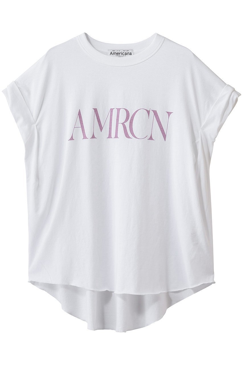 【アメリカーナ/Americana】のロールアップTシャツ インテリア・キッズ・メンズ・レディースファッション・服の通販 founy(ファウニー) 　ファッション　Fashion　レディースファッション　Fashion for Women　トップス・カットソー　Cut & Sew Tops　シャツ・ブラウス・オフィスカジュアル　Elegant Blouses & Button-Ups　ロングTシャツ・Tシャツ　Longline T-Shirts & Tees　カットソー・ベーシックTシャツ　Cut-and-Sewn Tops / Stretch Tees & Basics　ショート　Short, Short Length　スリーブ　Sleeve, Long Sleeve / Short Sleeve　ロールアップ　Roll-Up, Cuffed Hem　新作・新入荷　New Arrivals / New In　ホワイト|ID: prp329100004986991 ipo3291000000037357866